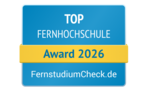 Top Fernhochschule 2026 Top Fernhochschule Award 2026 von FernstudiumCheck.de, ausgezeichnet für herausragende Leistungen in der Fernbildung.