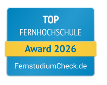 Top Fernhochschule 2026 Top Fernhochschule Award 2026 von FernstudiumCheck.de, ausgezeichnet für herausragende Leistungen in der Fernbildung.