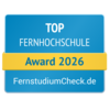 Top Fernhochschule 2026 Top Fernhochschule Award 2026 von FernstudiumCheck.de, ausgezeichnet für herausragende Leistungen in der Fernbildung.